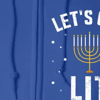 Funny let's lit with menorah for jewish hanukkah Full Zip Hoodie