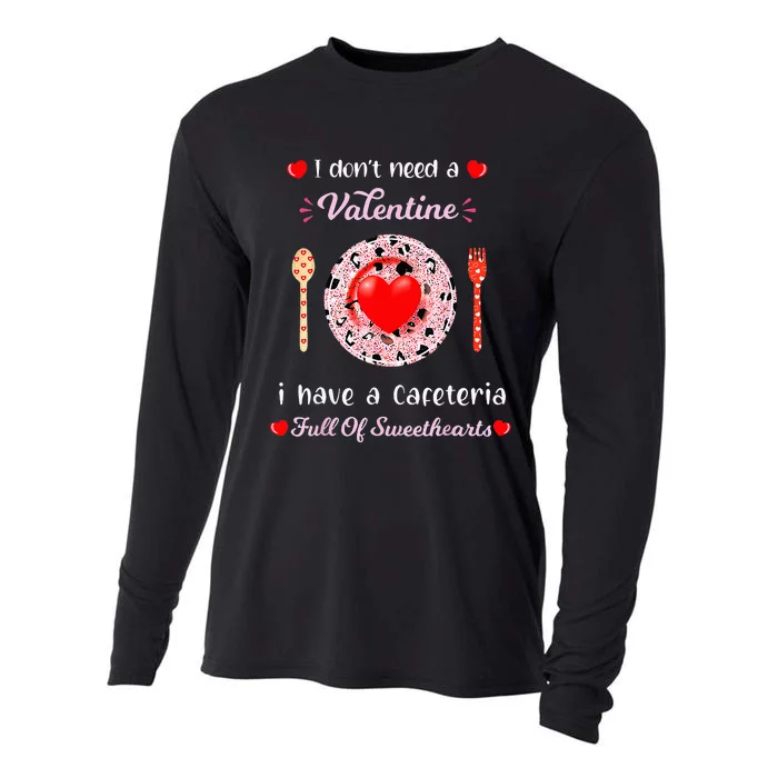 Funny Lunch Lady Valentines Day For Lunch Lady Cafeteria Cooling Performance Long Sleeve Crew