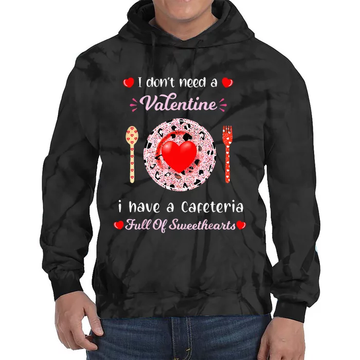 Funny Lunch Lady Valentines Day For Lunch Lady Cafeteria Tie Dye Hoodie