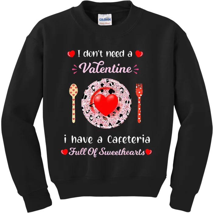 Funny Lunch Lady Valentines Day For Lunch Lady Cafeteria Kids Sweatshirt