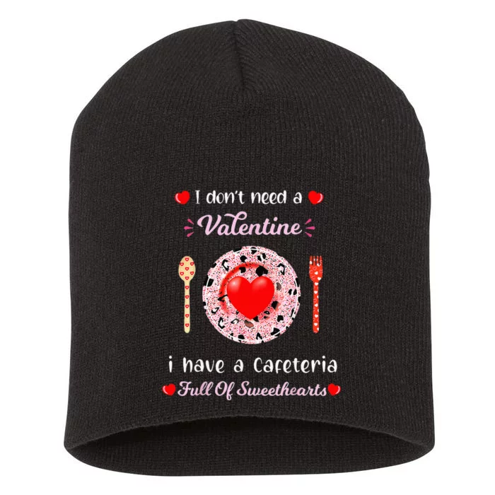 Funny Lunch Lady Valentines Day For Lunch Lady Cafeteria Short Acrylic Beanie