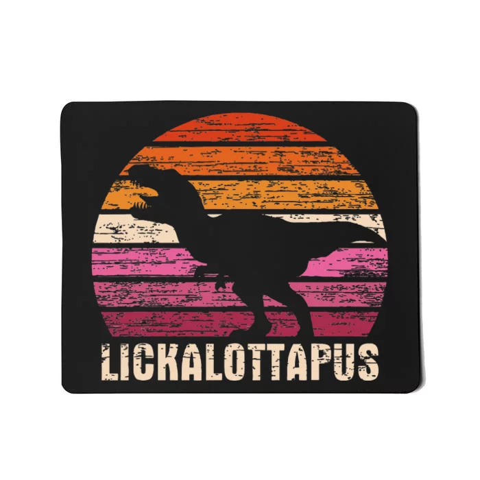 Funny Lesbian Lickalottapus Dinosaurs LGBTQ Pride Flag Retro Mousepad