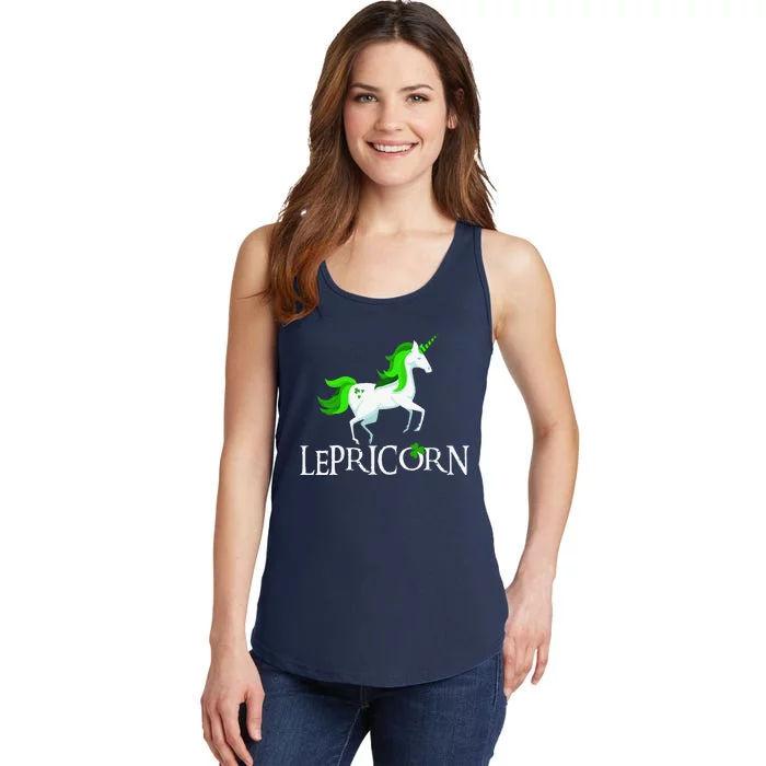 Funny Lepricorn Leprechaun Unicorn St. Patrick's Day Ladies Essential Tank