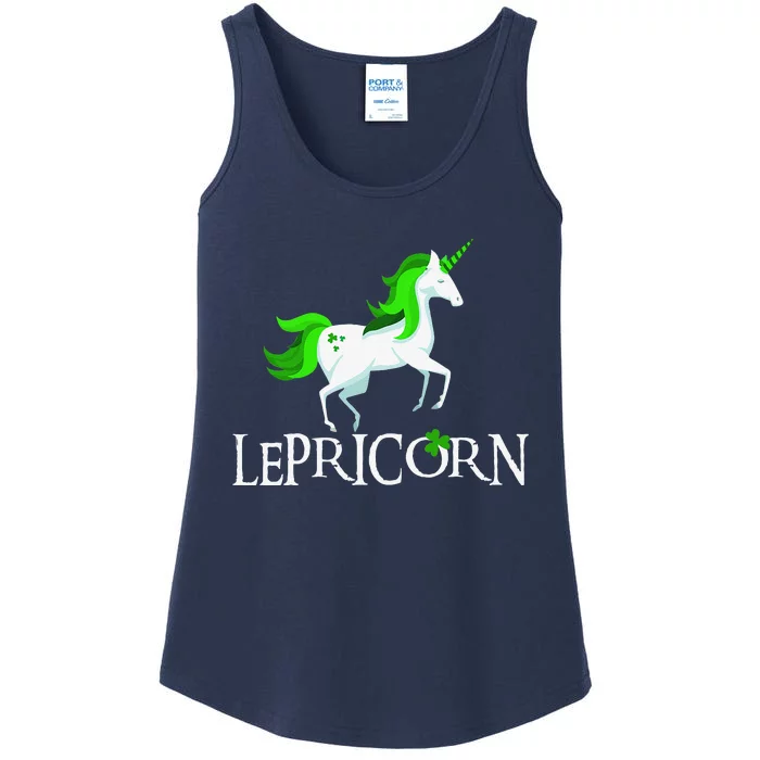 Funny Lepricorn Leprechaun Unicorn St. Patrick's Day Ladies Essential Tank