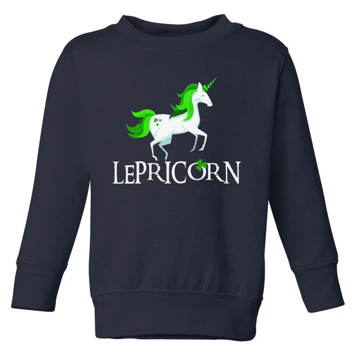 Funny Lepricorn Leprechaun Unicorn St. Patrick's Day Toddler Sweatshirt