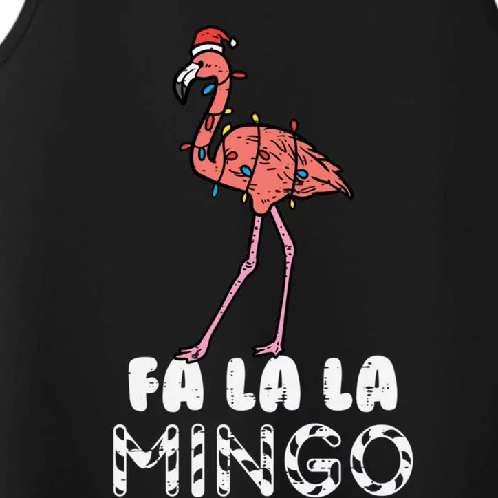 Fa La La Mingo Flamingo Funny Xmas Christmas Gift Performance Tank