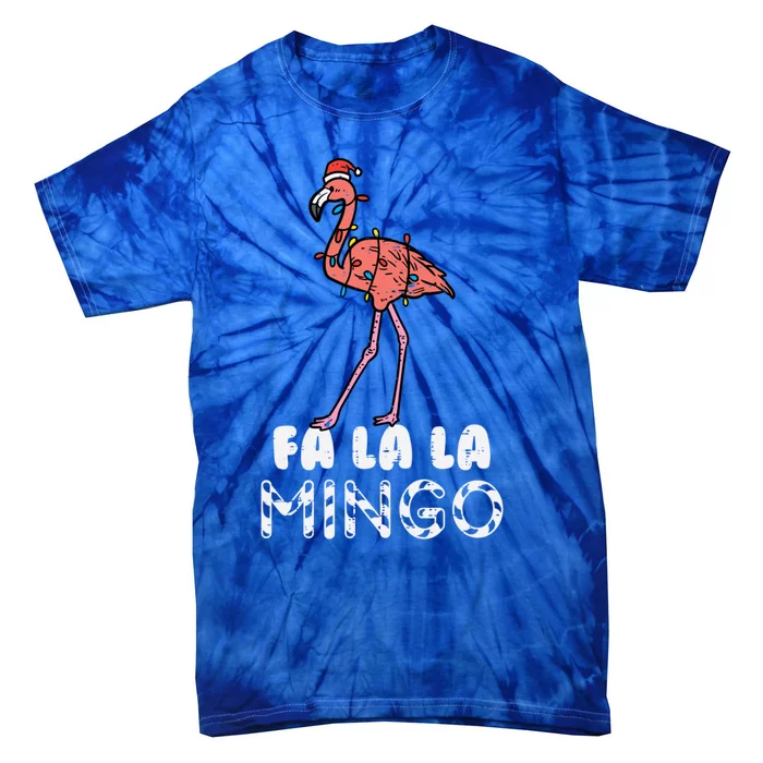 Fa La La Mingo Flamingo Funny Xmas Christmas Gift Tie-Dye T-Shirt