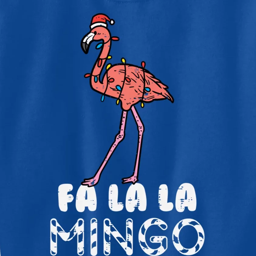 Fa La La Mingo Flamingo Funny Xmas Christmas Gift Kids Sweatshirt