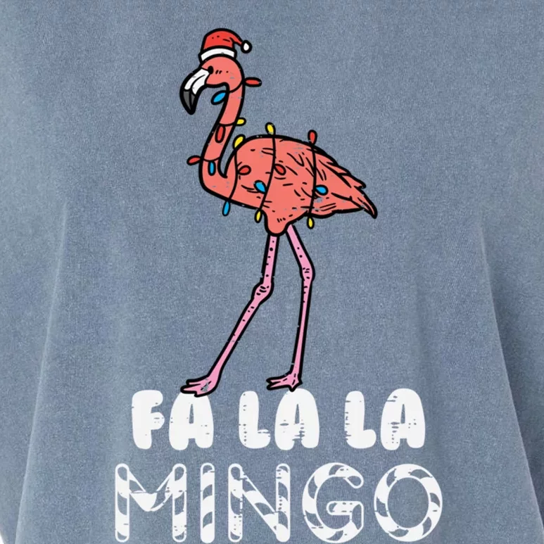 Fa La La Mingo Flamingo Funny Xmas Christmas Gift Garment-Dyed Women's Muscle Tee