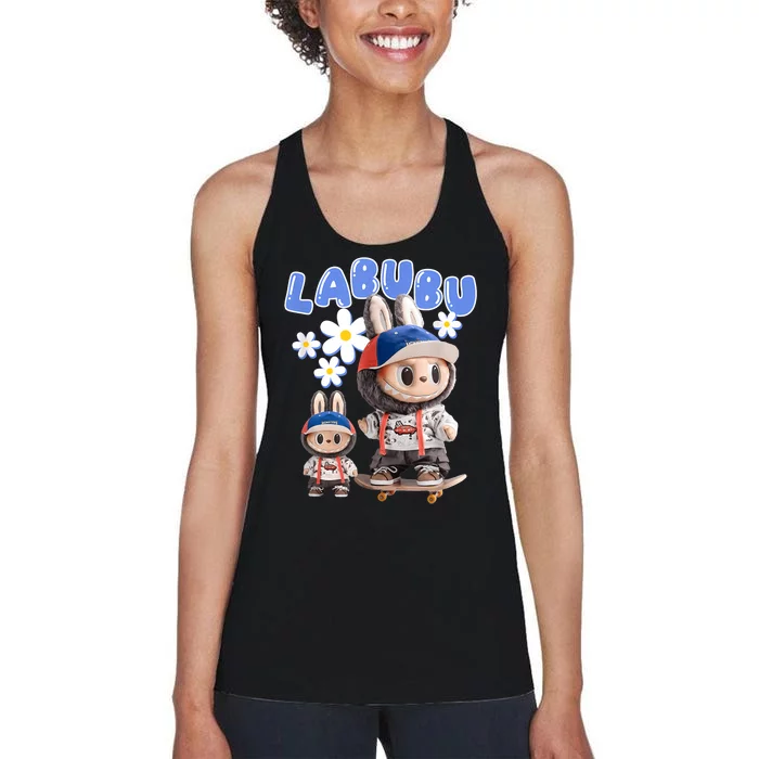 Funny Labubu Lover Cute Labubu Party Meme Women's Racerback Tank