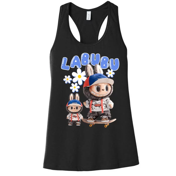 Funny Labubu Lover Cute Labubu Party Meme Women's Racerback Tank