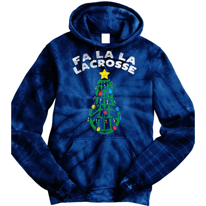 Fa La Lacrosse Funny Christmas Lax Player Goalie Team Gift Tie Dye Hoodie