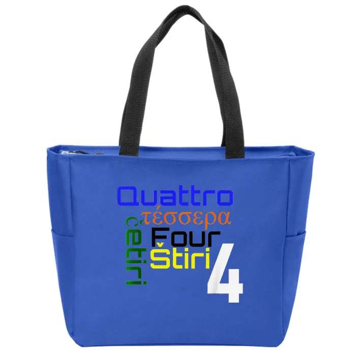 Four Languages Learning Zip Tote Bag