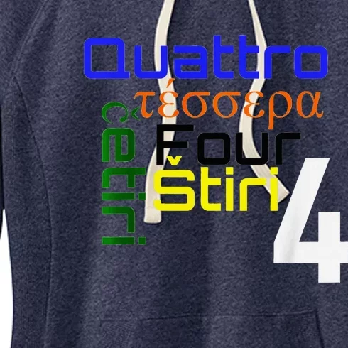 Four Languages Learning Women's Fleece Hoodie