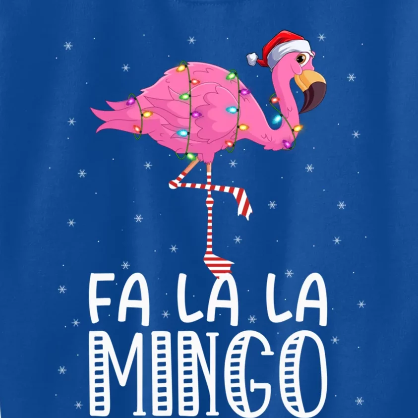 Fa La La Mingo Flamingo Xmas Tree Lights Tropical Funny Gift Kids Sweatshirt