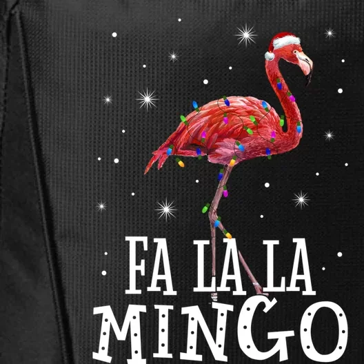 Fa La La Mingo Flamingo Christmas Tree Lights Tropical Xmas Gift City Backpack