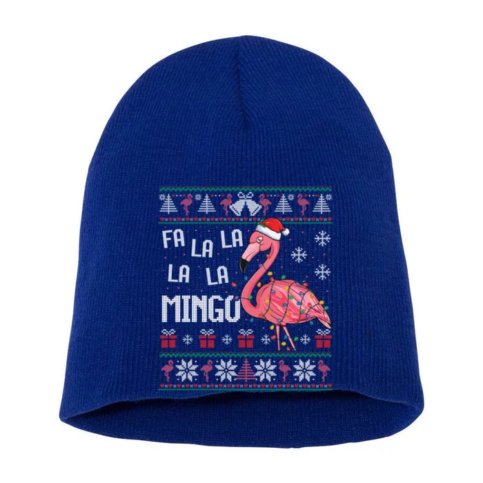 Fa La Lamingo Flamingo Lover Christmas Ugly Sweater Xmas Gift Short Acrylic Beanie