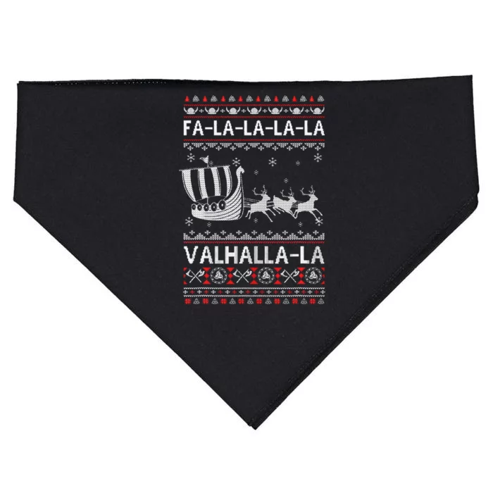 Fa La La Valhalla Viking Ship Ugly Christmas Xmas USA-Made Doggie Bandana