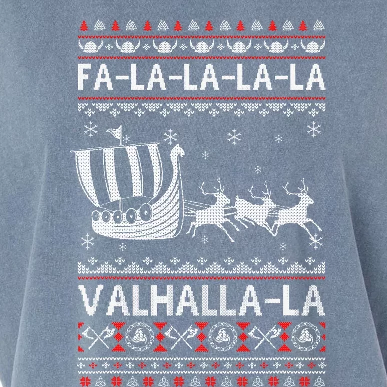 Fa La La Valhalla Viking Ship Ugly Christmas Xmas Garment-Dyed Women's Muscle Tee