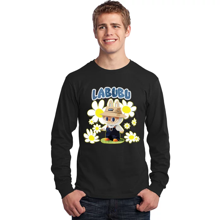 Funny Labubu Lover Cute Labubu Flowers Long Sleeve Shirt