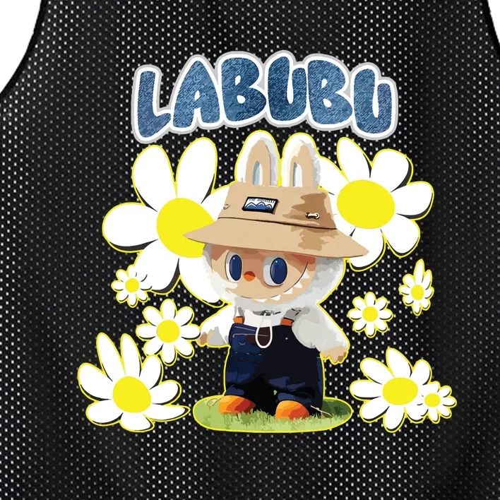 Funny Labubu Lover Cute Labubu Flowers Mesh Reversible Basketball Jersey Tank