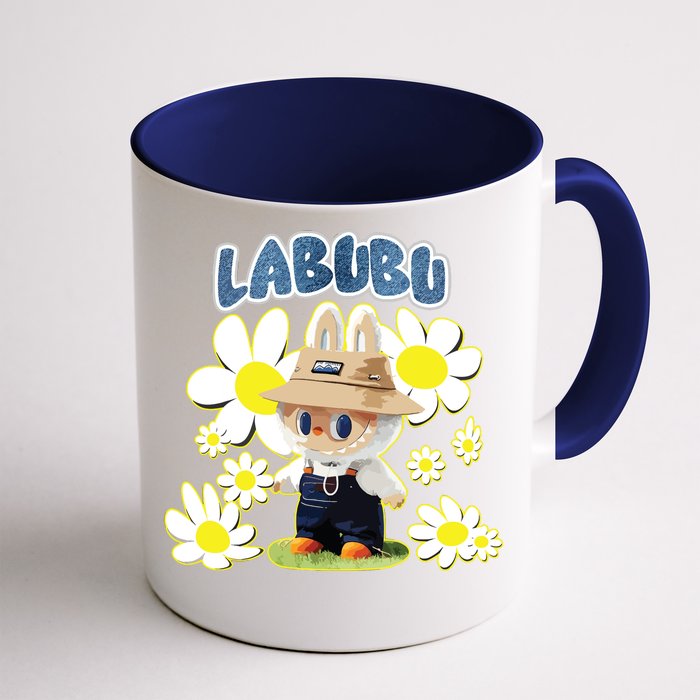 Funny Labubu Lover Cute Labubu Flowers Front & Back Coffee Mug