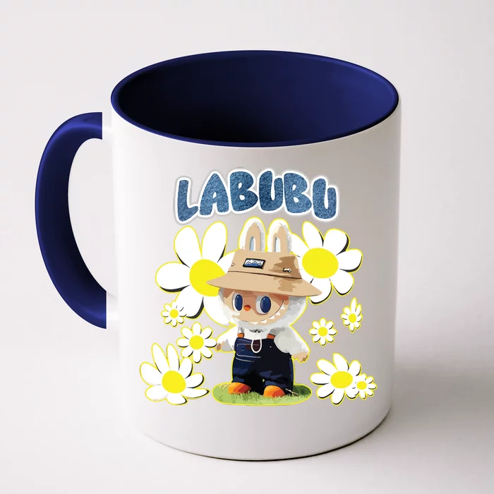 Funny Labubu Lover Cute Labubu Flowers Front & Back Coffee Mug