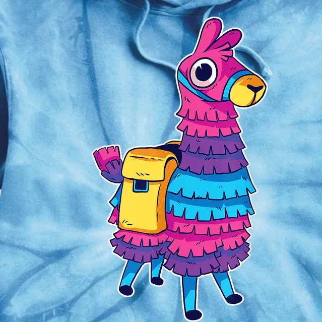 Funny Loot Llama Pinata With Yellow Saddlebag Tie Dye Hoodie