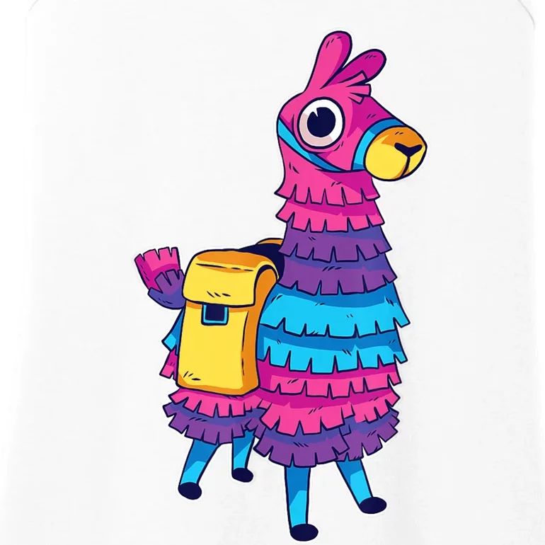 Funny Loot Llama Pinata With Yellow Saddlebag Ladies Essential Tank