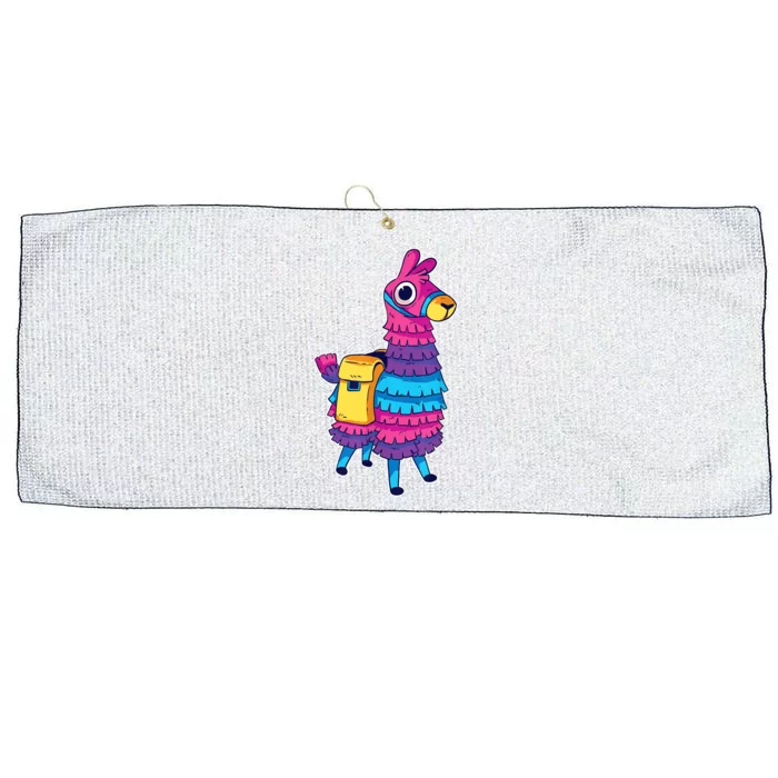 Funny Loot Llama Pinata With Yellow Saddlebag Large Microfiber Waffle Golf Towel