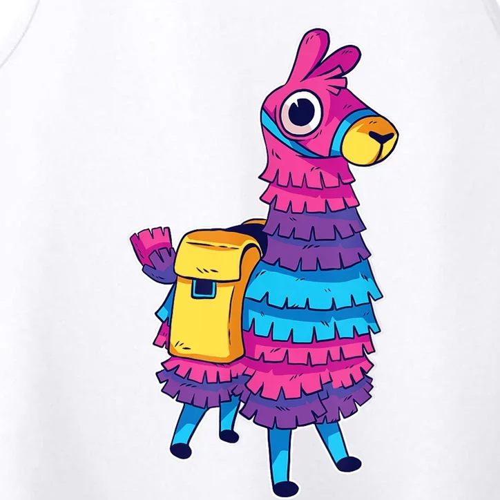 Funny Loot Llama Pinata With Yellow Saddlebag Performance Tank