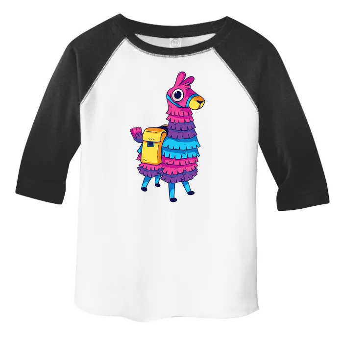 Funny Loot Llama Pinata With Yellow Saddlebag Toddler Fine Jersey T-Shirt