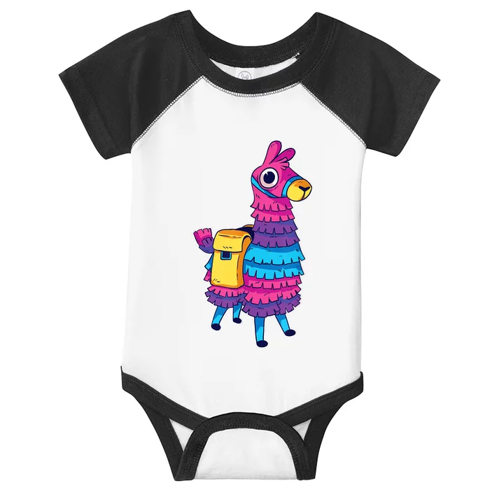 Funny Loot Llama Pinata With Yellow Saddlebag Infant Baby Jersey Bodysuit