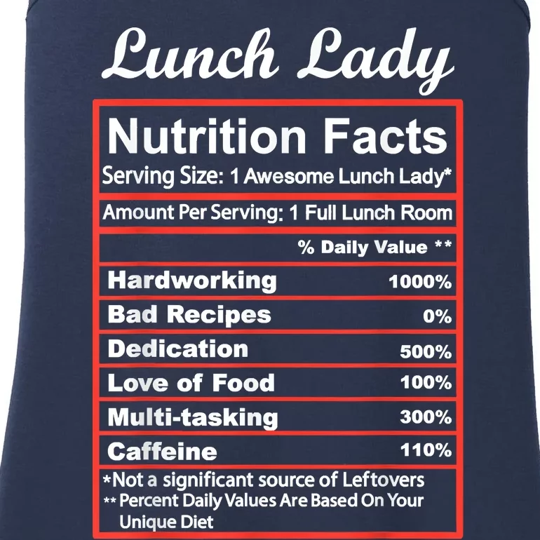 Funny Lunch Lady Nutrition Facts School Cafeteria Cooks Ladies Essential Tank