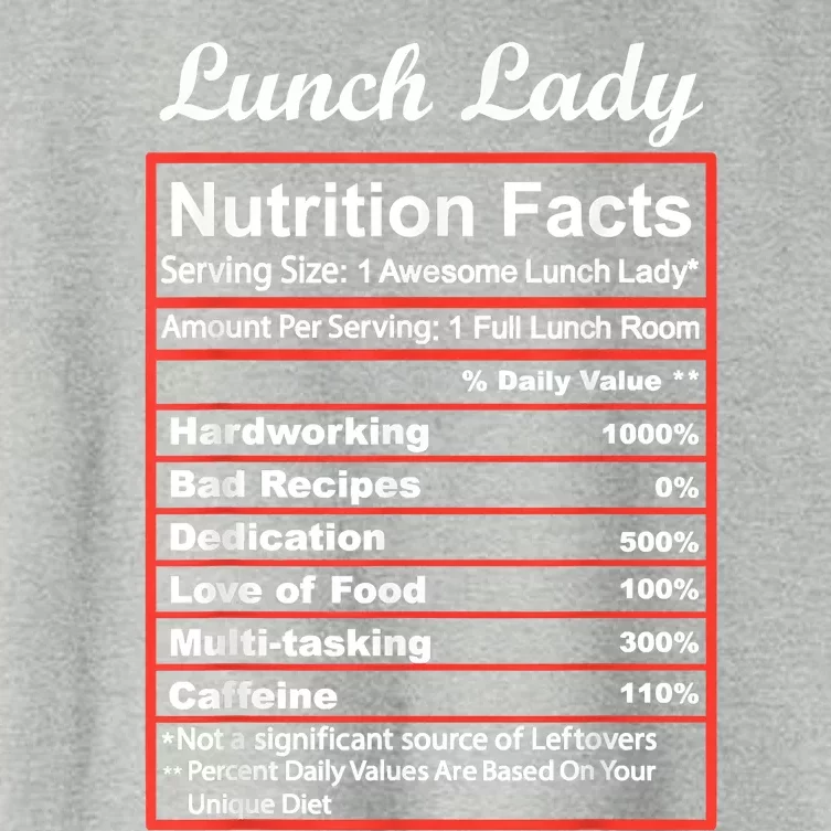 Funny Lunch Lady Nutrition Facts School Cafeteria Cooks Women's Crop Top Tee