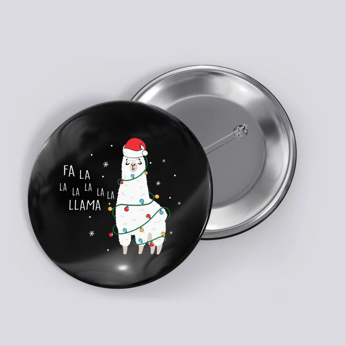 Fa La La Llama Christmas Light Button