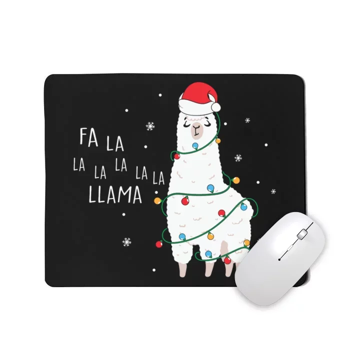 Fa La La Llama Christmas Light Mousepad