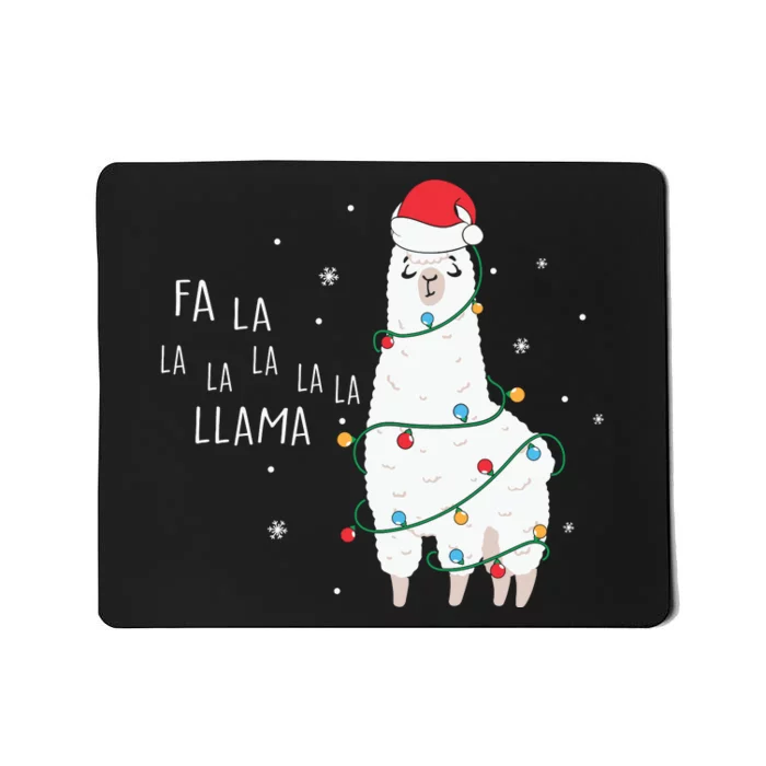 Fa La La Llama Christmas Light Mousepad