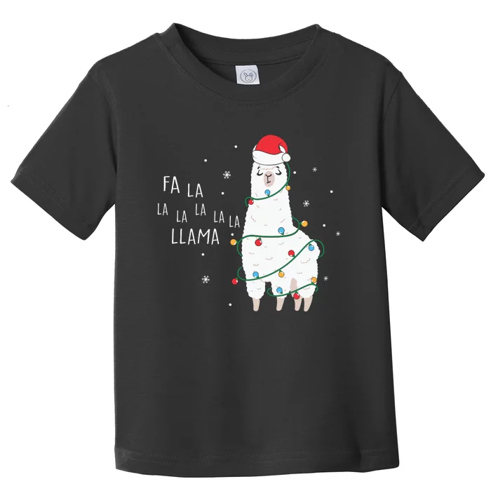 Fa La La Llama Christmas Light Toddler T-Shirt