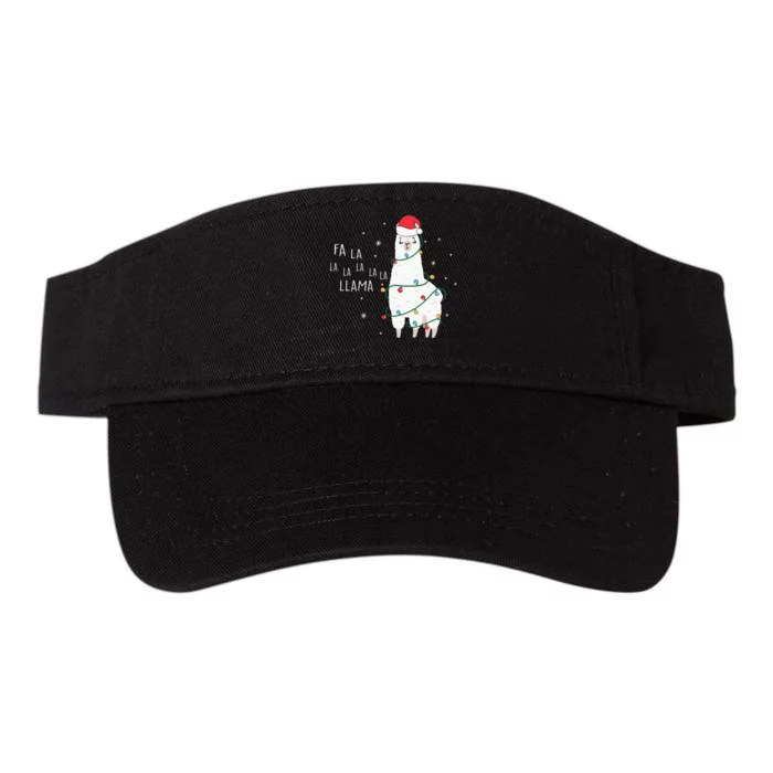 Fa La La Llama Christmas Light Valucap Bio-Washed Visor