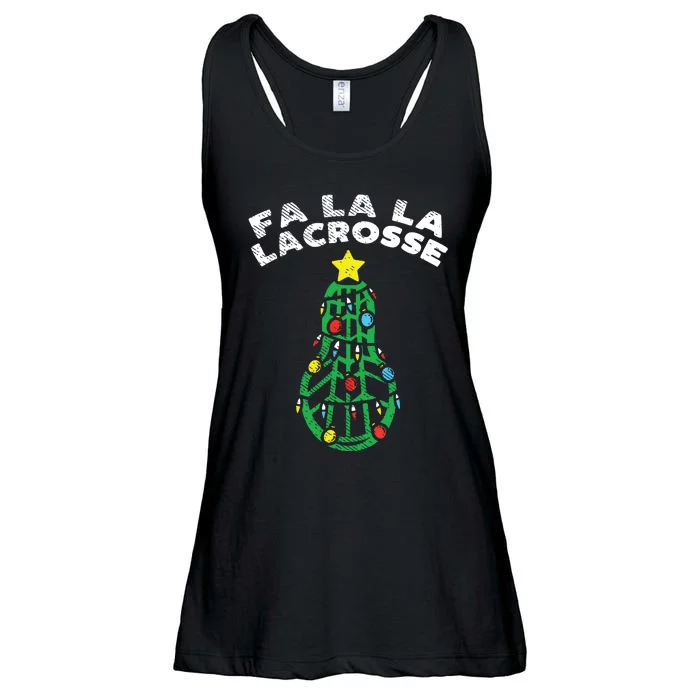 Fa La Lacrosse Funny Christmas Lax Player Goalie Team Gift Ladies Essential Flowy Tank