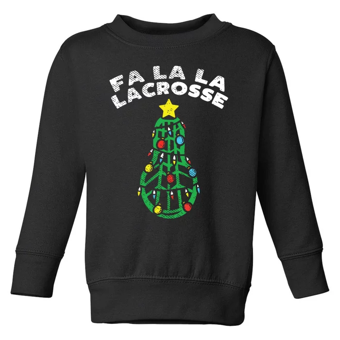 Fa La Lacrosse Funny Christmas Lax Player Goalie Team Gift Toddler Sweatshirt