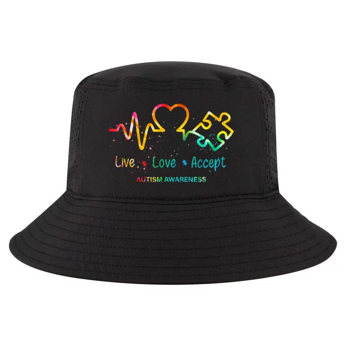 funny Live Love Accept Autism Awareness Acceptance Cool Comfort Performance Bucket Hat