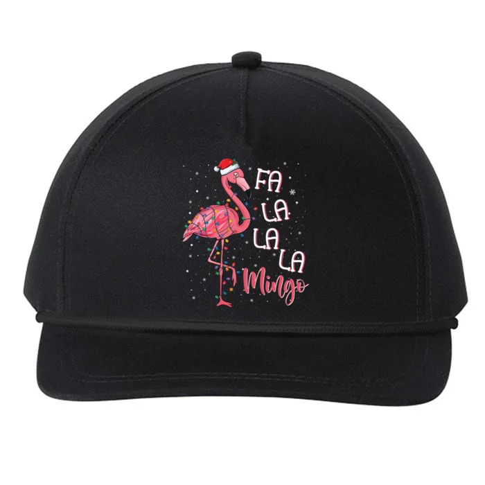 Fa La La Mingo Flamingo Christmas Tree Tropical Xmas Gift Snapback Five-Panel Rope Hat