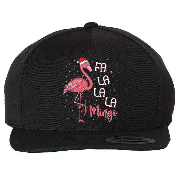 Fa La La Mingo Flamingo Christmas Tree Tropical Xmas Gift Wool Snapback Cap