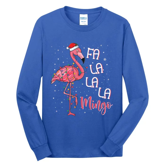 Fa La La Mingo Flamingo Christmas Tree Tropical Xmas Gift Tall Long Sleeve T-Shirt