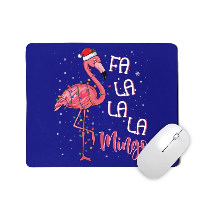 Fa La La Mingo Flamingo Christmas Tree Tropical Xmas Gift Mousepad