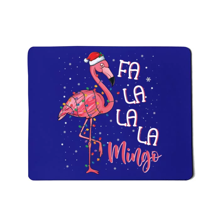 Fa La La Mingo Flamingo Christmas Tree Tropical Xmas Gift Mousepad