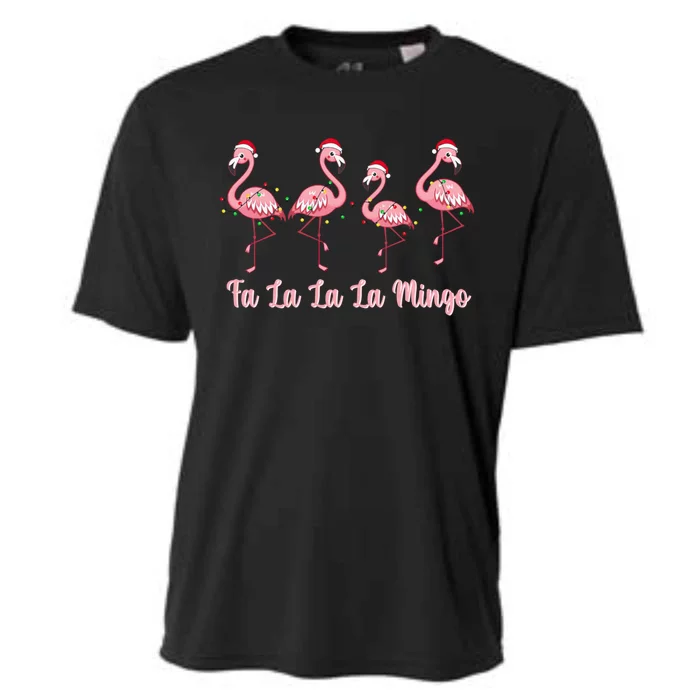 Fa La La La Mingo Christmas Flamingo Pink Holiday Meaningful Gift Cooling Performance Crew T-Shirt