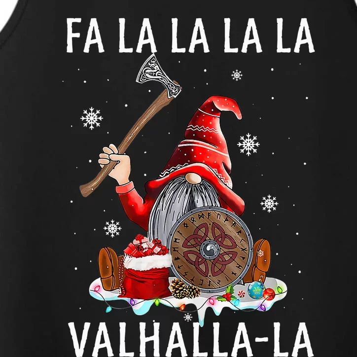 Fa La La Valhalla Xmas Gnome Beard Viking Weapon Christmas Performance Tank